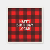 Serviette En Papier Buffle personnalisé Plaid Anniversaire fête Napkin (Devant)