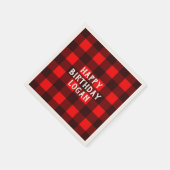 Serviette En Papier Buffle personnalisé Plaid Anniversaire fête Napkin (Coin)