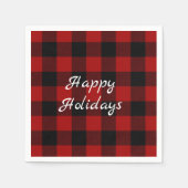 Serviette En Papier buffle rouge et noir plaid Noël (Devant)