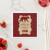 Serviette En Papier Buffle rouge Plaid Anniversaire ONE Custom (En situation)