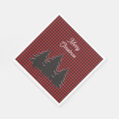Serviette En Papier Buffle rouge rustique et noir Plaid Christmas Tree (Coin)