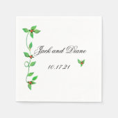 Serviette En Papier Bufs roses sur Mariage Ivy vert (Devant)