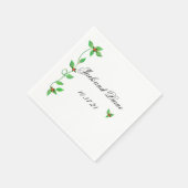 Serviette En Papier Bufs roses sur Mariage Ivy vert (Coin)