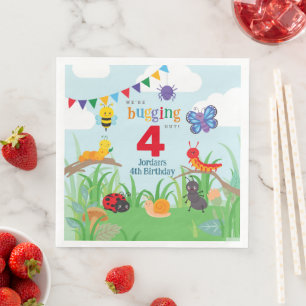Serviette En Papier Bug Party Anniversaire Cute Coloré Papier Napkin