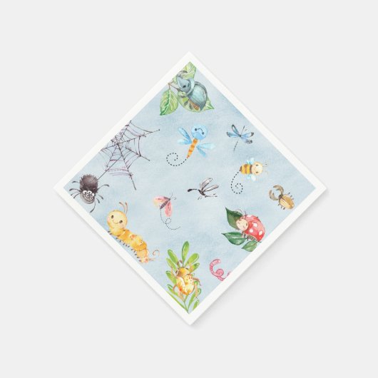 Serviette En Papier Bugs baby shower / birthday paper napkins insects. (Coin)