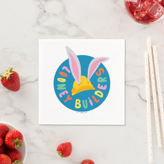 Serviette En Papier BUGS BUNNY BUILDERS™| Hard Hat Circle Logo (En situation)