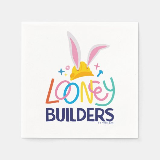 Serviette En Papier BUGS BUNNY BUILDERS™| Hard Hat Stacked Logo (Devant)
