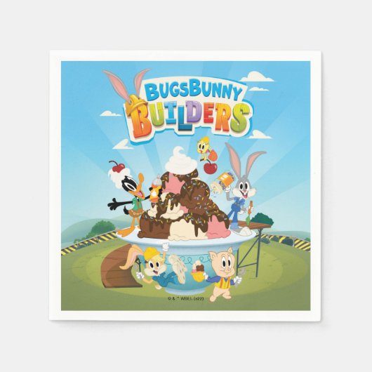 Serviette En Papier BUGS BUNNY BUILDERS™| Looney Builders Ice Cream (Devant)