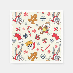Serviette En Papier BUGS BUNNY™, DAFFY DUCK™ & Lola Motif de Noël