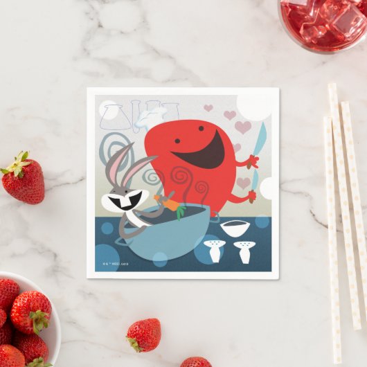 Serviette En Papier BUGS BUNNY™ & Gossamer Préparation de repas Whimsi (En situation)