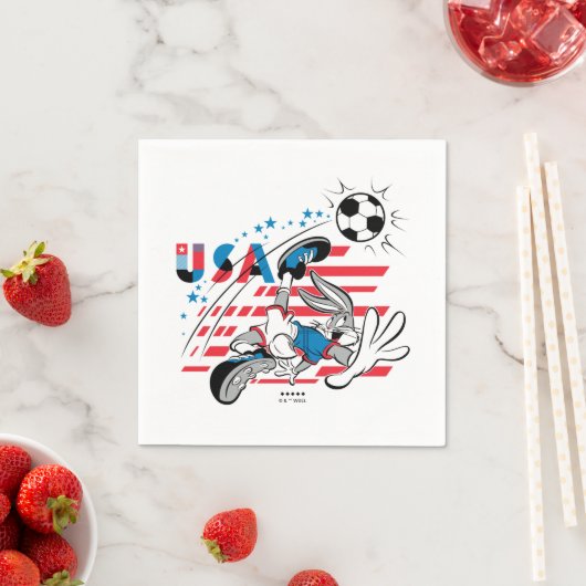 Serviette En Papier BUGS BUNNY™ Team USA Soccer Graphic (En situation)