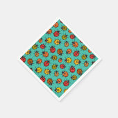 Serviette En Papier Bugs colorés sur turquoise (Coin)