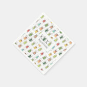 Serviette En Papier Bugs d'amour et bisous XOXO Saint-Valentin (Coin)