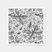 Serviette En Papier Bugs de Doodle sur bleu foncé (Devant)