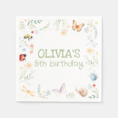 Serviette En Papier Bugs Girl Birthday Insect Party Napkins (Devant)