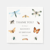 Serviette En Papier Bugs & Insectes Vintage fête d'anniversaire (Devant)