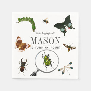 Serviette En Papier Bugs & Insects Anniversaire Garçon Vintage