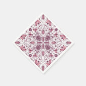 Serviette En Papier Buissons, magenta foncé et rose sur blanc (Coin)