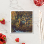 Serviette En Papier Bull Elk dans la forêt d'automne (En situation)