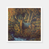 Serviette En Papier Bull Elk dans la forêt d'automne (Devant)