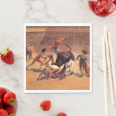 Serviette En Papier Bull Fight in Mexico (par Frederic Remington) (En situation)