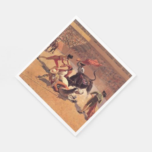 Serviette En Papier Bull Fight in Mexico (par Frederic Remington) (Coin)