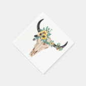 Serviette En Papier Bull skull Sunflowers (Coin)