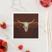 Serviette En Papier Bull Skull Wild West Brown Rustique Pays Ouest (En situation)