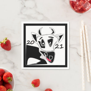 Serviette En Papier Bull symbole Nouvel An 2021 calendrier chinois noi