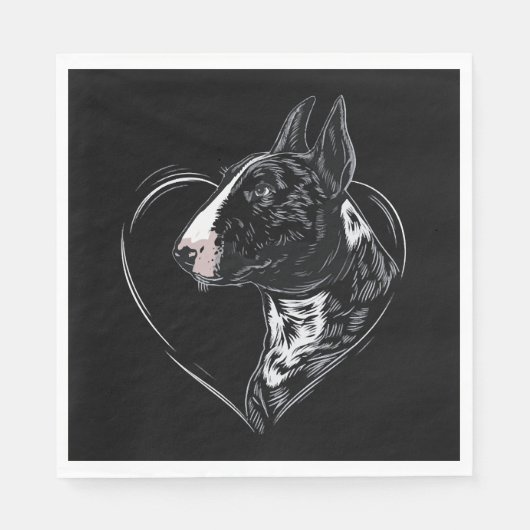 Serviette En Papier Bull Terrier   (Devant)
