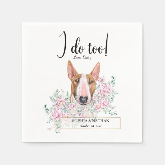 Serviette En Papier Bull Terrier Chien Mariage Cocktail Serviettes (Devant)