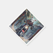 Serviette En Papier Bull Terrier Dog équitation moto Noël (Coin)