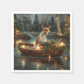 Serviette En Papier Bull Terrier Noël Festive Voyage (Devant)