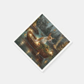 Serviette En Papier Bull Terrier Noël Festive Voyage (Coin)