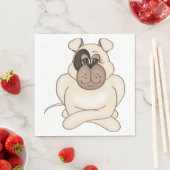 Serviette En Papier Bulldog avec les grands yeux (En situation)