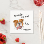 Serviette En Papier Bulldog Cocktail Napkin (En situation)
