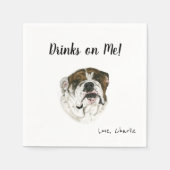 Serviette En Papier Bulldog Cocktail serviettes (Devant)