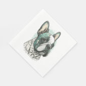 Serviette En Papier bulldog français (Coin)