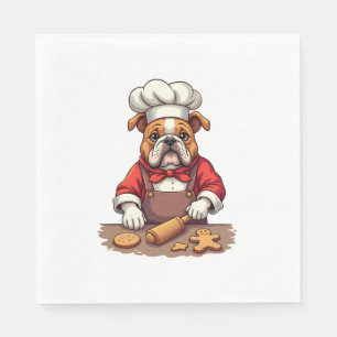 Serviette En Papier Bulldog Gingpain Chef chien