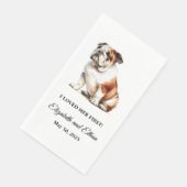 Serviette En Papier Bulldog Mariage de chien personnalisé (Coin)