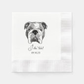 Serviette En Papier Bulldog Personnalisé Je fais aussi (Devant)