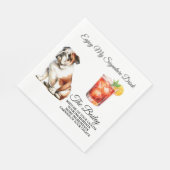 Serviette En Papier Bulldog Signature personnalisée Boire Mariage Anim (Coin)