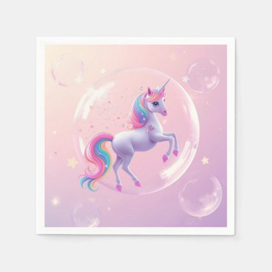 Serviette En Papier Bulle Unicorne (Devant)