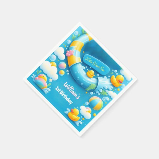 Serviette En Papier Bulles à éclaboussures Été Mousse de canard 1er an (Coin)