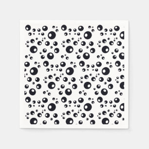 Serviette En Papier Bulles Abstraites en noir et blanc