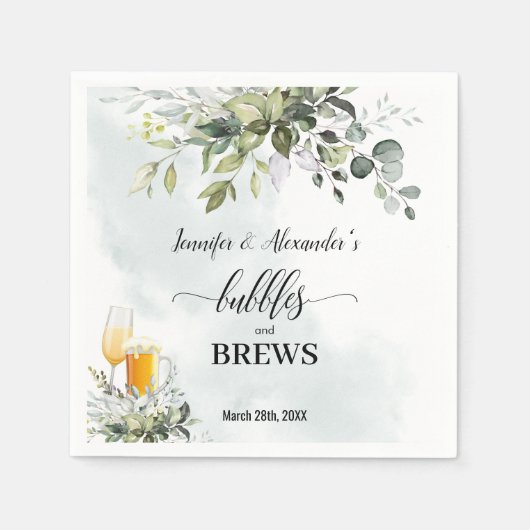 Serviette En Papier Bulles et brasseries (Devant)