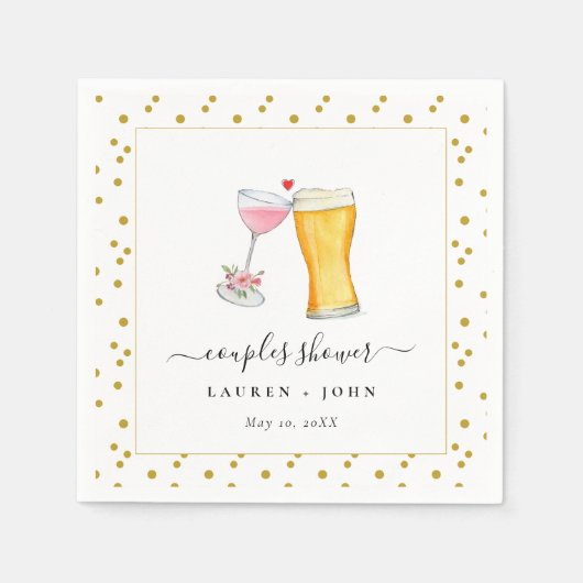 Serviette En Papier Bulles et Couples de Brew douche Naples (Devant)