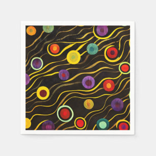 Serviette En Papier Bulles et Vagues en Mouvement 1
