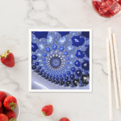 Serviette En Papier Bulles fractales Ombre Bleu Abstrait (En situation)