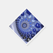 Serviette En Papier Bulles fractales Ombre Bleu Abstrait (Coin)